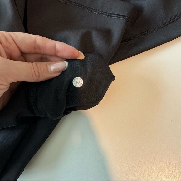 Lululemon X Peloton Wunder Under High Rose Crop Legging Black size 10 - Picture 12 of 12